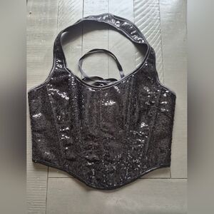 Sequin Black Corset Top